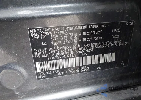 2021 Toyota Rav4 Xle Premium from USA, damaged, VIN 2T3A1RFV4MC171152